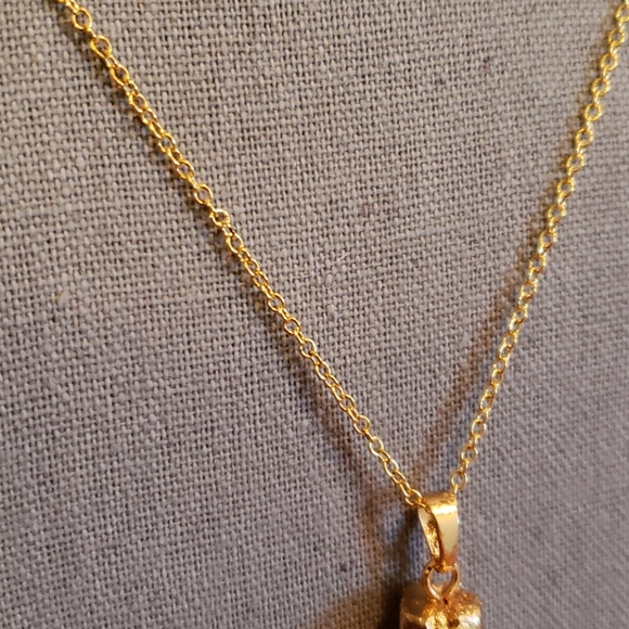 🧡 Quartz & Turquoise Gold Necklace - Picture 5 of 9